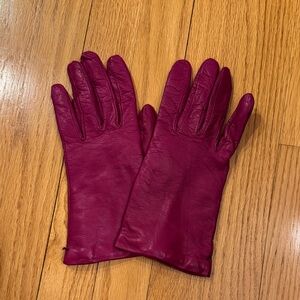 Chic Women's Leather and Cashmere Lined Gloves - Deep Pink